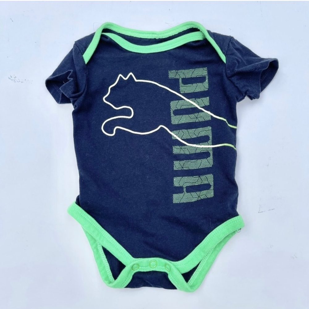Puma Baby Onesie Blue & Green - Size 0-3 Mo